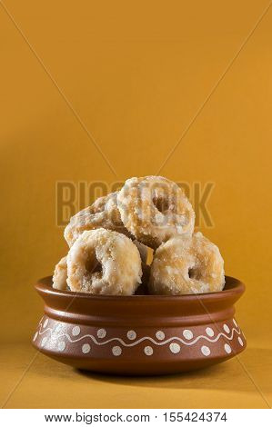 Indian Traditional Sweet Food Balushahi in Clay Pot