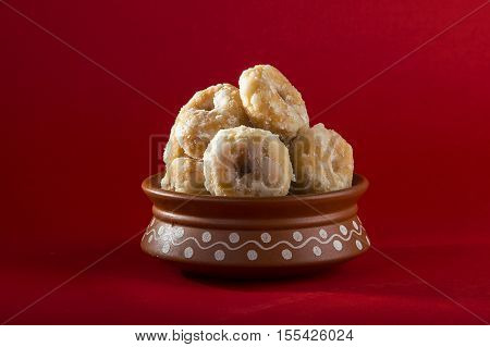 Indian Traditional Sweet Food Balushahi in Clay Pot