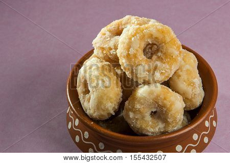 Indian Traditional Sweet Food Balushahi in Clay Pot