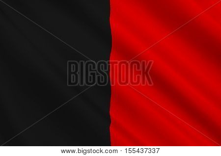 Flag of Aosta Valley is a mountainous semi-autonomous region in northwestern Italy. 3d illustration
