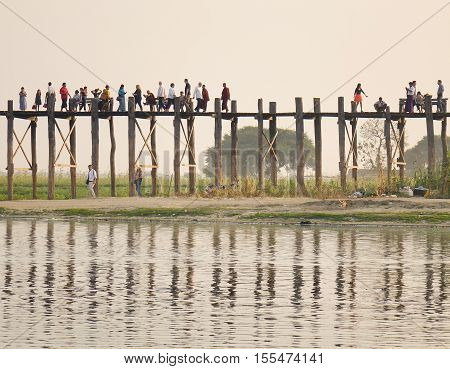 Ubein Bridge In Mandalay, Myanmar