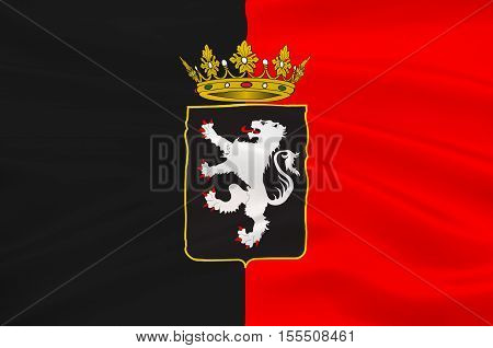 Flag of Aosta Valley is a mountainous semi-autonomous region in northwestern Italy. 3d illustration