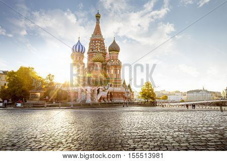 Saint Basil's Cathedral on Red Square in Moscow Russia