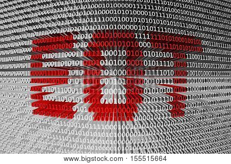 EOT in the form of binary code, 3D illustration