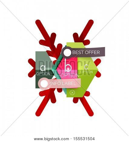 Christmas sale info banner, holiday greeting card or promo brochure elements