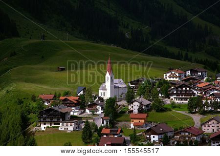 Amazing alpine scenery from Berwang village, Austria