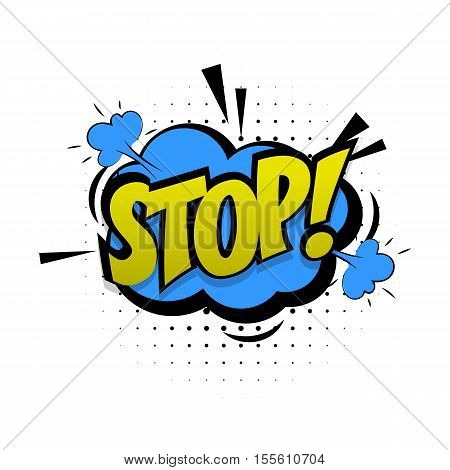Comic sound effects pop art vector style. Sound bubble speech with word and comic cartoon expression sounds illustration. Lettering Ouch discomfort. Comics book background template.