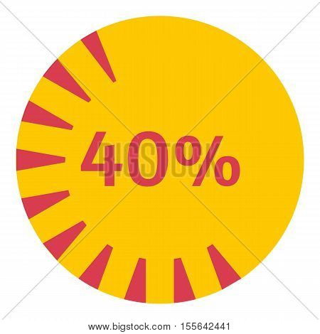 Web preloader 40 percent icon. Flat illustration of web preloader vector icon for web design