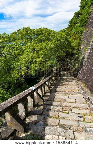 Steep Old Stone Staircase