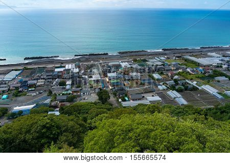 Aerial View Of Shizuoka Strawberry Farms Along Pacific Coast. Japan