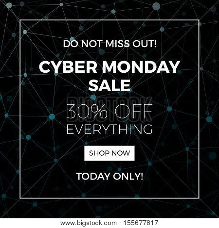 Cyber monday concept design for banner, flyer and advertisement, vector illustration.
