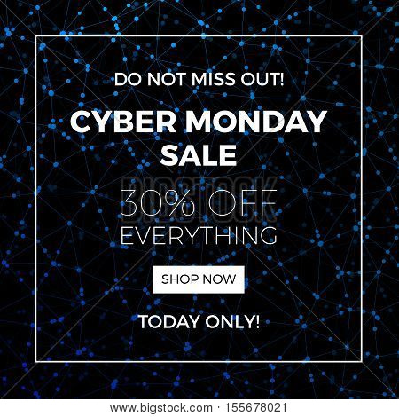 Cyber monday concept design for banner, flyer and advertisement, vector illustration.