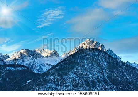 Winter  Sunshiny Mountain Top Landscape  (austria).