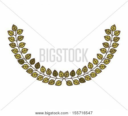 Arch of green leaves with ramifications vector illustration