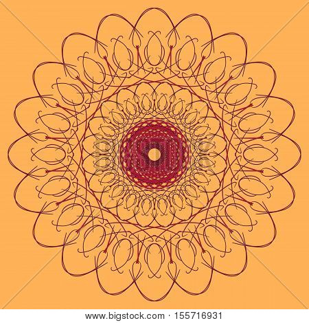 Flourish tiled floral geometric seamless pattern. Abstract oriental background. Wonderland ornament motives of the paintings of arabic mandala. Aribic fabric pattern.