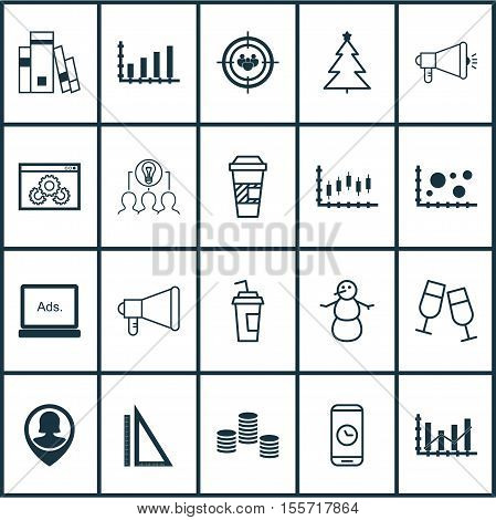 Set Of 20 Universal Editable Icons. Can Be Used For Web, Mobile And App Design. Includes Icons Such