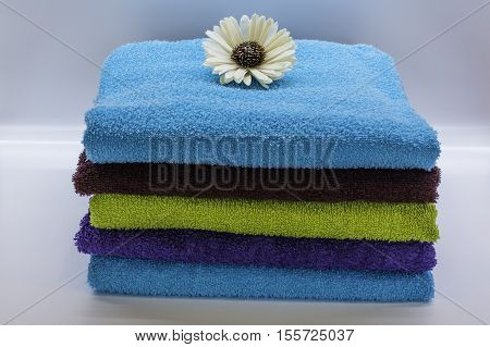 Colours towels in the natural and relax spa