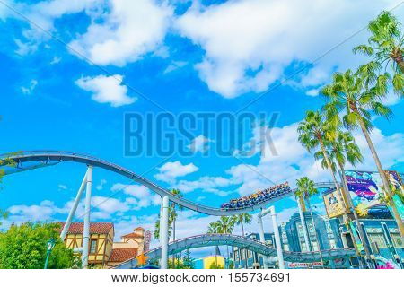 OSAKA, JAPAN - December 1, 2015: Universal Studios Japan (USJ). According to 2014 Theme Index Global Attraction Attendance Report, USJ is ranked fifth among the top 25 amusement parks worldwide.