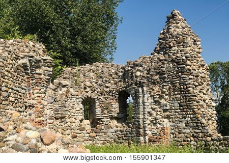 The archeological area of Castelseprio (Varese Lombardy Italy): ruins of a village destroyed in the 13th century. Unesco World Heritage Site.