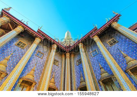 Public royal temple, Bangkok, Thailand on sunny day