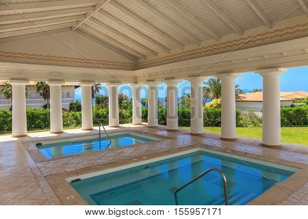 greek neoclassical architecture building with doric columns