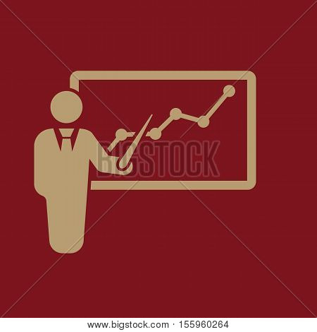 The Presentation icon. Presentation and lectures, presentations, workshops, seminar, staff training symbol. UI. Web. Logo Sign Flat design App Stock vector
