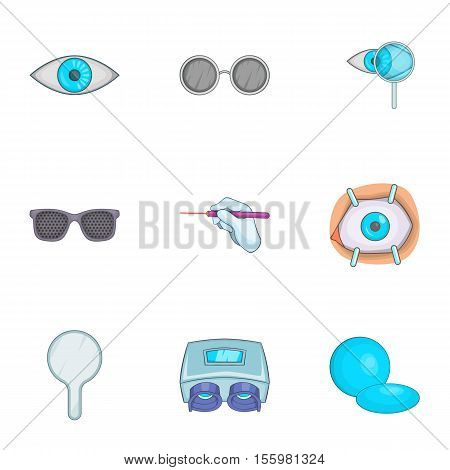 Eyes icons set. Cartoon illustration of 9 eyes vector icons for web