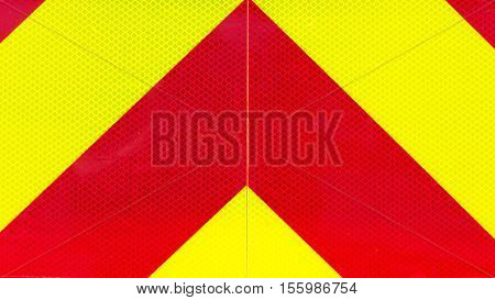 Yellow And Red Retroreflective Panel On A Fire Truck