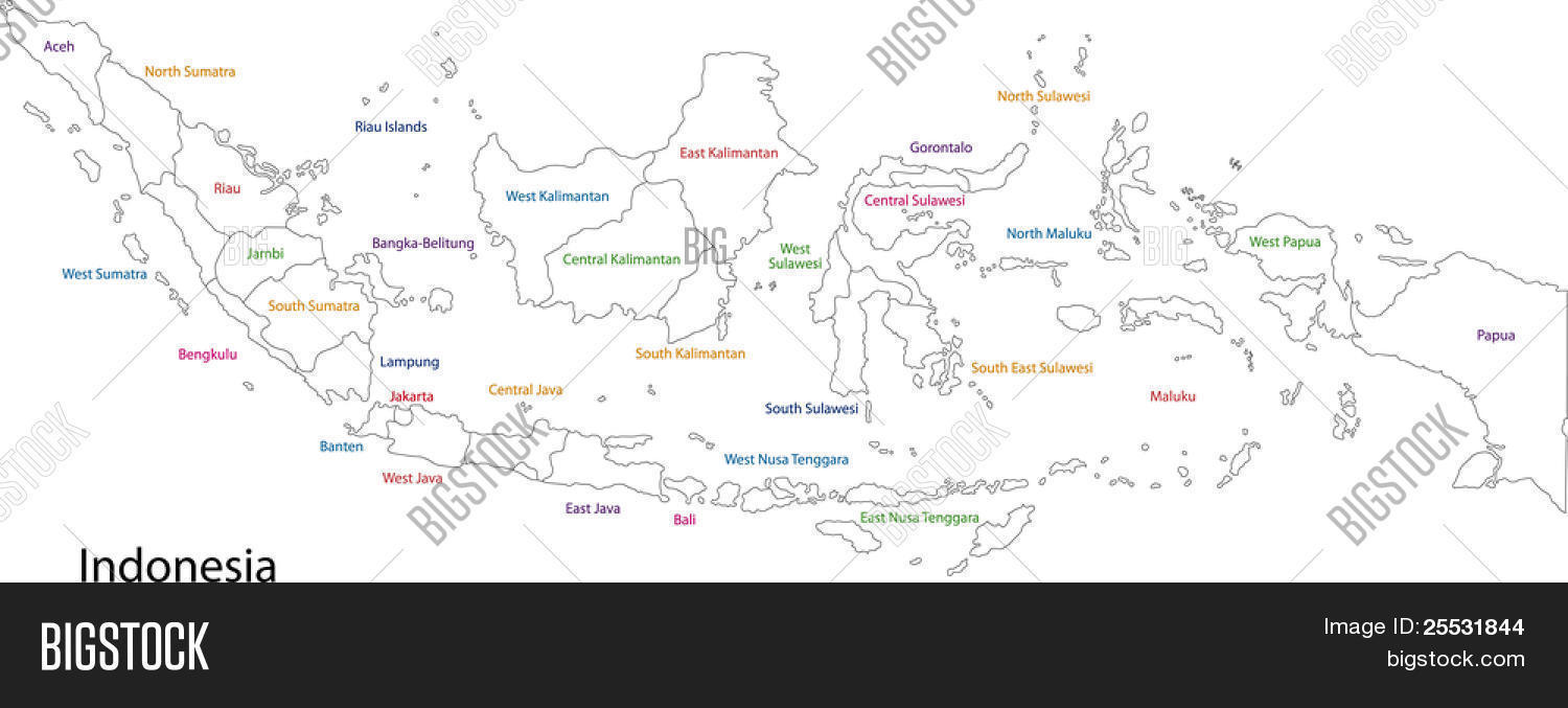 Outline Indonesia Map Image Photo Free Trial Bigstock 25531844 
