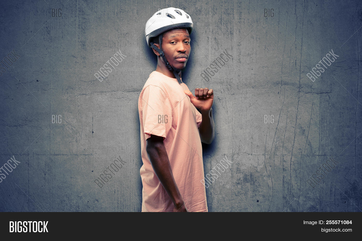 Black Man Wearing Bike Image Photo Free Trial Bigstock