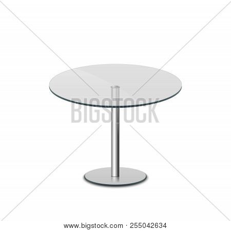 Glass Transparent Table Vector. Business Table. Office