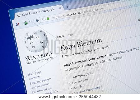 Ryazan, Russia - August 19, 2018: Wikipedia Page About Katja Riemann On The Display Of Pc