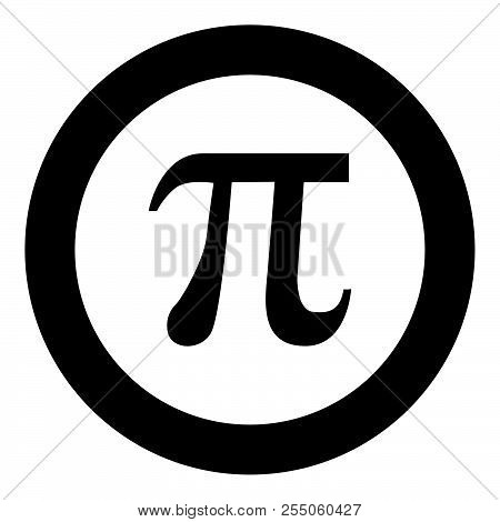 Symbol Pi Icon Black Color In Round Circle Vector Illustration