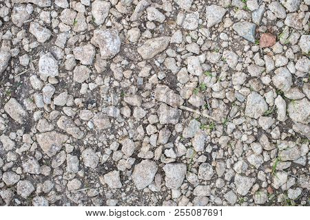 Background Stones, Gravel Texture, Road Background Of A Country Road.