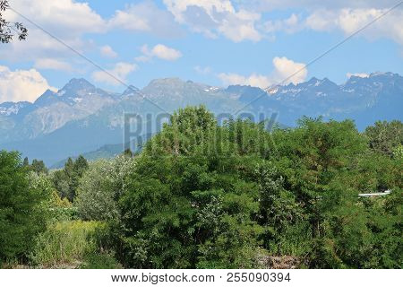 Photography That Is Showing The Alps Mountain From The City Of Grenoble, France
