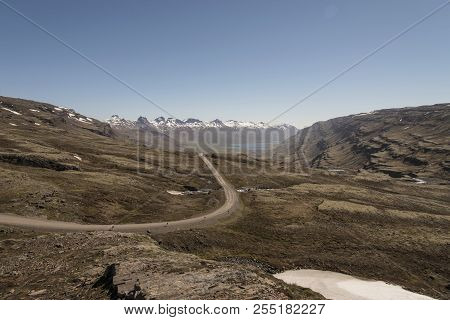 A Dirt Road (route 939) With Surrounding Landscape In Eastern Region, Iceland