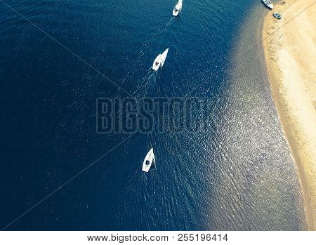 Sail Boats Near Gorki Zachodnie Gdansk From Above