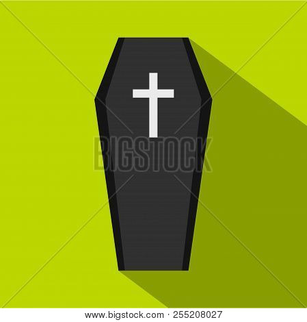 Coffin Icon. Flat Illustration Of Coffin Icon For Web