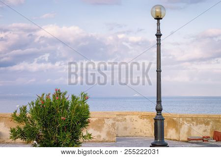 Embankment Of Mediterranean Sea In Santa Teresa Di Riva, Messina On Silicy Island In Italy