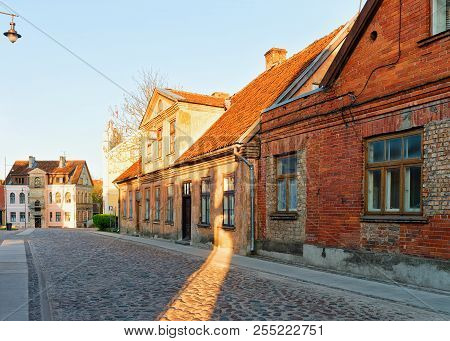 Street Architecture In Kuldiga In Kurzeme In Western Latvia. It Used To Be Called Goldingen.