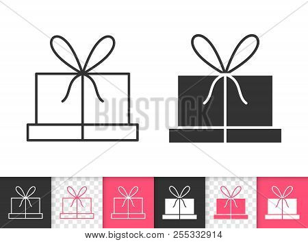 Gift Black Linear Vector Photo Free Trial Bigstock