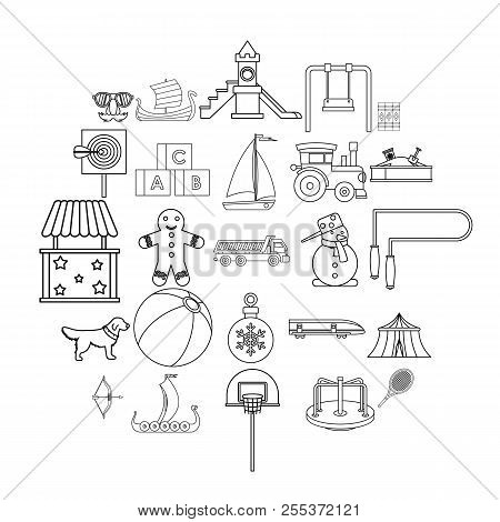 Dotish Icons Set. Outline Set Of 25 Dotish Vector Icons For Web Isolated On White Background