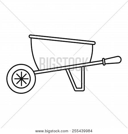One Wheel Barrow Icon. Outline One Wheel Barrow Icon For Web Design Isolated On White Background