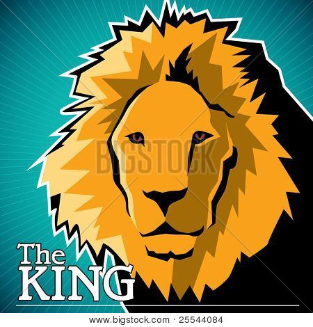 Utformad för konstnärliga banner med lion. Vektor illustration.