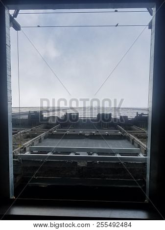 Looking Directly Up The Side Of The Willis Tower (formerly Sears Tower) During Construction With The