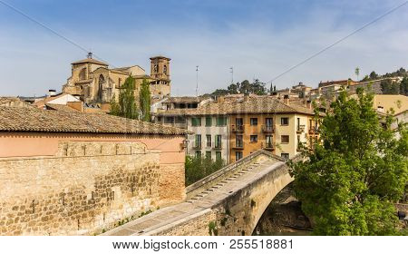Old Roman Bridge In The Historic City Of Estella, Spain