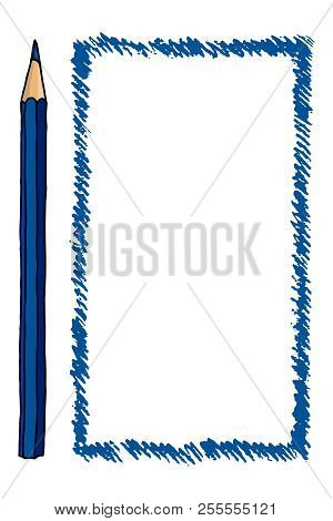 Blue Pencil Strokes Frame