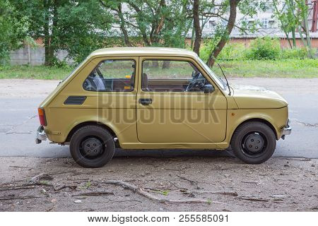 Etro Fiat 126 At Street, Gold Color.
