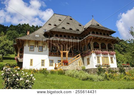 Barsana Wooden Monastery, Maramures, Romania. Barsana Monastery Is One Of The Main Point Of Interest