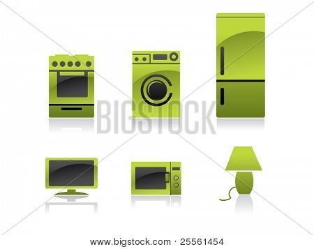 Бытовые иконки - зеленый и черный
